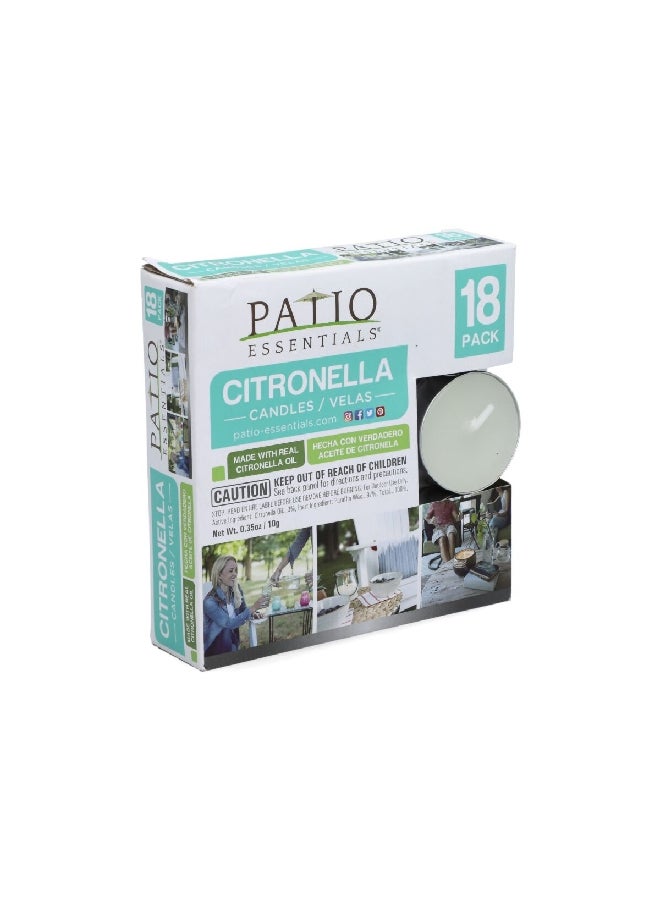 Patio Essentials 18-Piece Citronella Tea Light Candle Silver 11.6 x 3 x 12 cm 60923 - Image 3