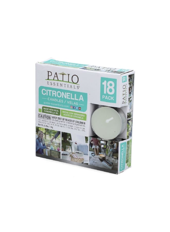 Patio Essentials 18-Piece Citronella Tea Light Candle Silver 11.6 x 3 x 12 cm 60923 - Image 2
