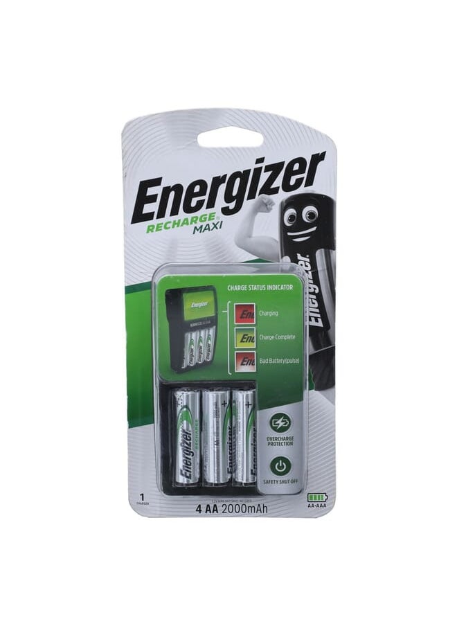 Energizer - Energizer 4-Piece Maxi Aa Charger Battery Silver - Image 1