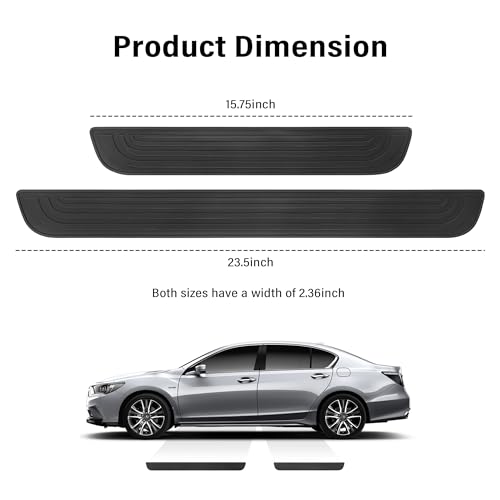 KIFIDAN 4PCS Car Door Sill Protector,Anti-Scratch & Waterproof Car Door Sills Scratch Protection,Universal Car Exterior Accessories Automotive Door Entry Guard for Car,Truck,SUV (Black, Width 2.36") - Image 2