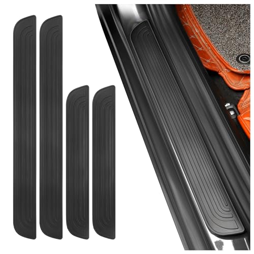 KIFIDAN 4PCS Car Door Sill Protector,Anti-Scratch & Waterproof Car Door Sills Scratch Protection,Universal Car Exterior Accessories Automotive Door Entry Guard for Car,Truck,SUV (Black, Width 2.36") - Image 1