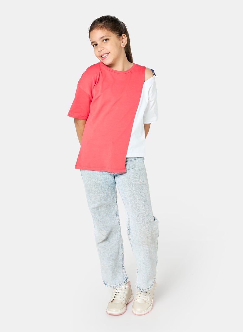 Panco Girls VACATION Asymmetric Cut T-Shirt - Image 4