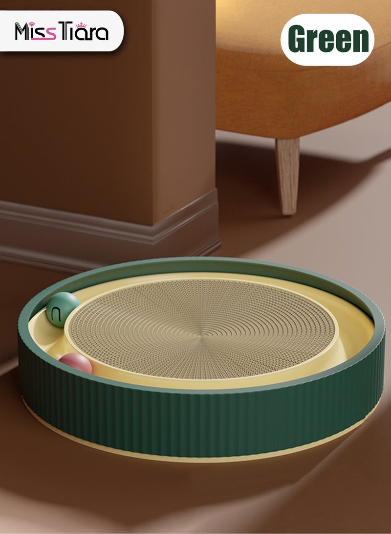 MissTiara Cat scratching board, cat bed with ball, one-piece non-shedding claw grinding corrugated paper cat scratching basin vertical cat toy 45cm green - Image 2