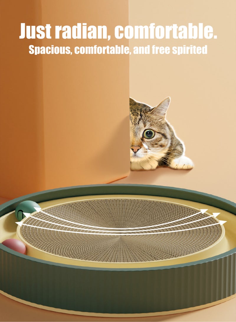MissTiara Cat scratching board, cat bed with ball, one-piece non-shedding claw grinding corrugated paper cat scratching basin vertical cat toy 45cm green - Image 4