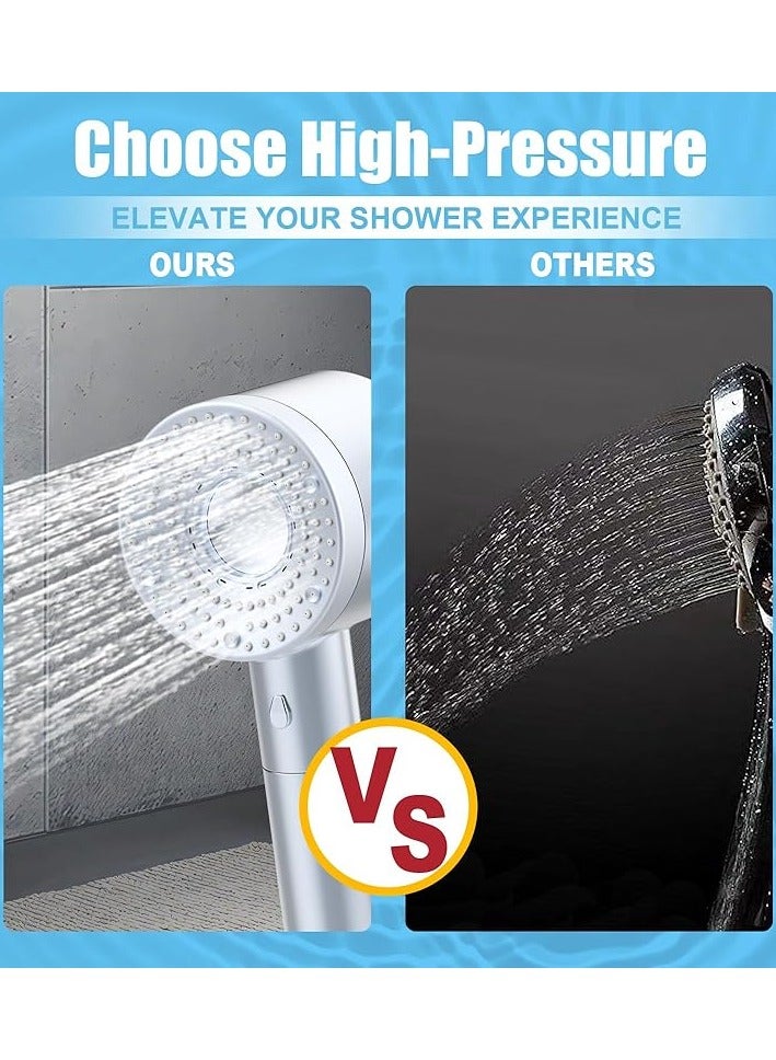 BEILINGDUN High Pressure Shower Head Filtered Shower Head with Handheld, Multiple Spray Modes with Pause Anti-Limescale Filter, 2X Water Saving,Showerhead Set,Easy to Install & Clean, Perfect for Saudi Bathrooms and Ramadan Gift(blue) - Image 3