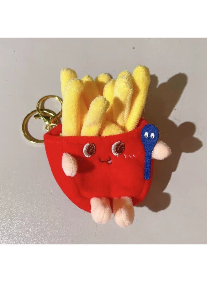 Plush Toy French Fries Hamburger Chicken Leg Hot Dog Toast Pendant Keychain-Specifications:Chicken Leg - Image 4
