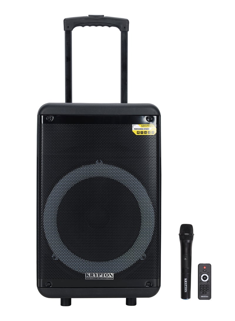 KRYPTON Portable Rechargeable Bluetooth Party Speaker with TWS, 50000 PMPO Powerful Sound, Wireless Microphone, Multi-Color LED Lights, USB, SD, TF Card Input, FM Radio, Mic Priority, Echo Control, Recording Function, Rear Control Panel – Ideal for Karaoke, Events, and Outdoor Use - Image 1