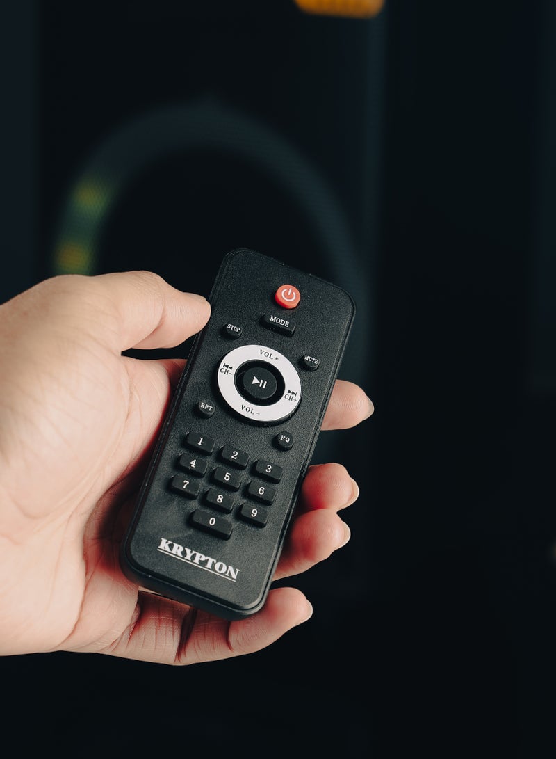 KRYPTON Portable Rechargeable Bluetooth Party Speaker with TWS, 50000 PMPO Powerful Sound, Wireless Microphone, Multi-Color LED Lights, USB, SD, TF Card Input, FM Radio, Mic Priority, Echo Control, Recording Function, Rear Control Panel – Ideal for Karaoke, Events, and Outdoor Use - Image 5