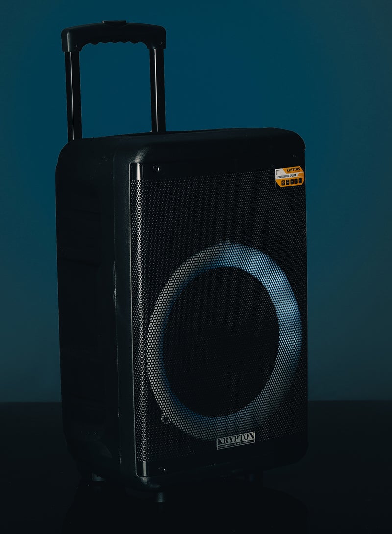 KRYPTON Portable Rechargeable Bluetooth Party Speaker with TWS, 50000 PMPO Powerful Sound, Wireless Microphone, Multi-Color LED Lights, USB, SD, TF Card Input, FM Radio, Mic Priority, Echo Control, Recording Function, Rear Control Panel – Ideal for Karaoke, Events, and Outdoor Use - Image 3