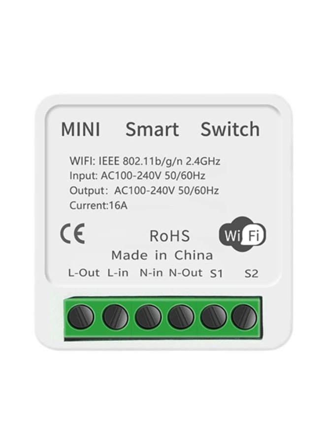 1 Pack WiFi Smart Light Switch, DIY Mini Breaker Module, Compatible with Tuya/Smart Life, Google Home, Fits Rocker Wall Switch, Supports 1/2 Way Switch, Neutral Wire Required - Image 1