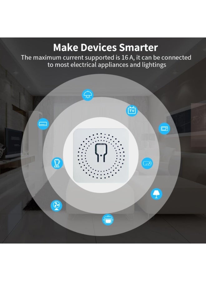 1 Pack WiFi Smart Light Switch, DIY Mini Breaker Module, Compatible with Tuya/Smart Life, Google Home, Fits Rocker Wall Switch, Supports 1/2 Way Switch, Neutral Wire Required - Image 5