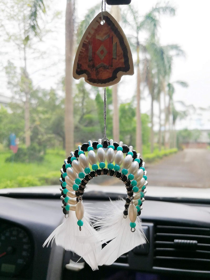 Linpeng Indian Headdress Hanging Ornament, Native American Ornaments Crafts for Christmas Tree, 2x2.5x1 Inch, Pack of 3 - Image 5