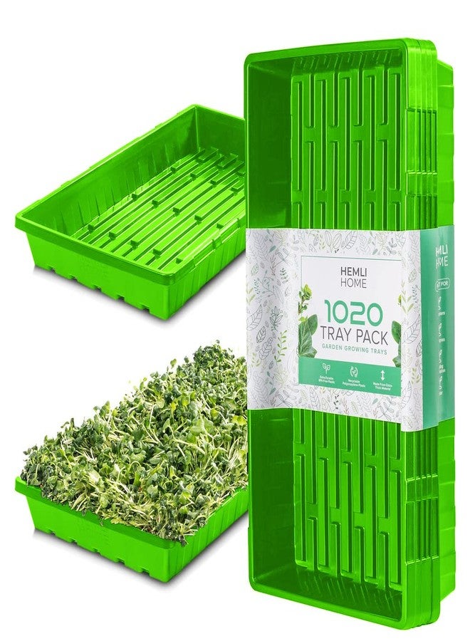 Hemlock Home Brewing 1020 Seed Starting Trays, Plant Tray, Microgreens Growing Trays, Plastic Seed Trays, Reusable Seedling Tray, 5-Pack Growing Trays, Germination Tray, Planting Tray, Plant Tray For Seedlings - Image 1