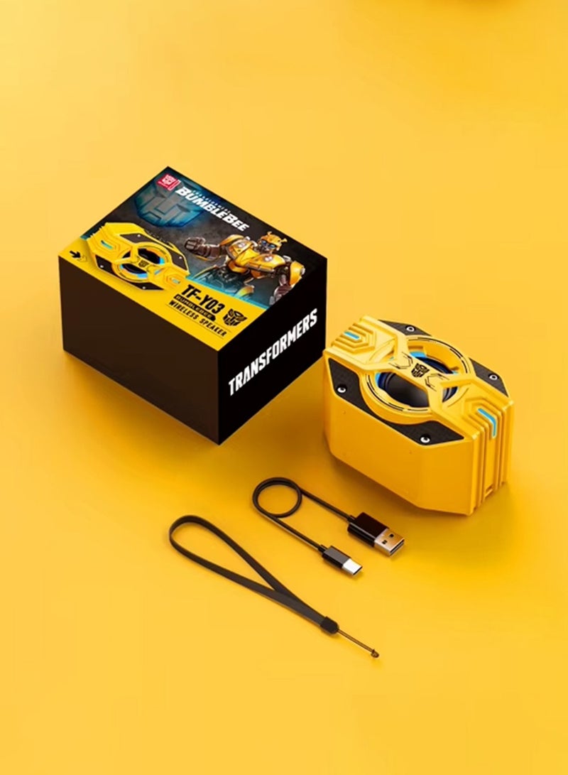 TRANSFORMERS TF-Y03 Wireless Bluetooth Speaker - 5-Hour Playtime, TF & AUX Input, Built-in Microphone for Calls, IPX4 Water-Resistant & TWS Pairing - Image 3