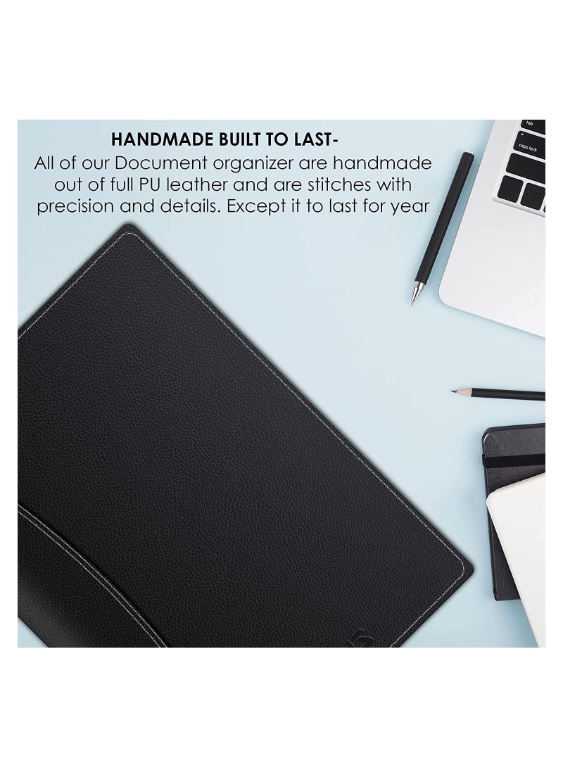 FEDUS Multipurpose Leatherette Professional File Folders  20 Leafs For Men And Women Black - Image 3