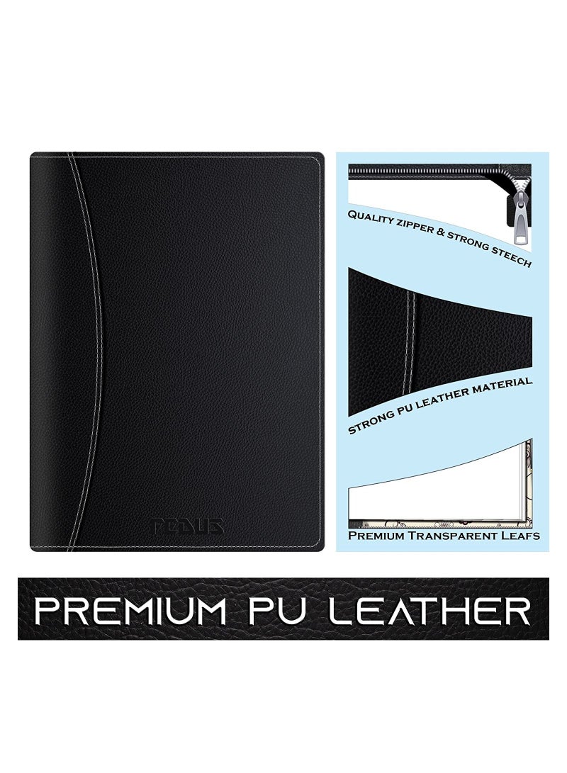 FEDUS Multipurpose Leatherette Professional File Folders  20 Leafs For Men And Women Black - Image 4