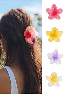spa luxetique Flower Hair Claw Clips-4PCS Large Claw Clips for Thick Hair,Strong Hold Nonslip Hair Clips for Women,Hawaiian Flower Claw Clips,Cute Hair Clips,Banana Clip for Thin Hair,Hair Accessories for  - Image 1