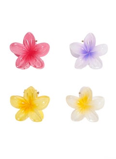 spa luxetique Flower Hair Claw Clips-4PCS Large Claw Clips for Thick Hair,Strong Hold Nonslip Hair Clips for Women,Hawaiian Flower Claw Clips,Cute Hair Clips,Banana Clip for Thin Hair,Hair Accessories for  - Image 2