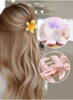 spa luxetique Flower Hair Claw Clips-4PCS Large Claw Clips for Thick Hair,Strong Hold Nonslip Hair Clips for Women,Hawaiian Flower Claw Clips,Cute Hair Clips,Banana Clip for Thin Hair,Hair Accessories for  - Image 5