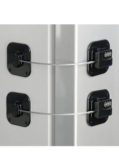 2 Pack Password Lock Refrigerator Fridge Locks for Kids Keyless Child Safety Cabinet Locks for Cabinets Closets Drawers Window Electrical Appliances Super Strong Adhesive No Drilling (Black)