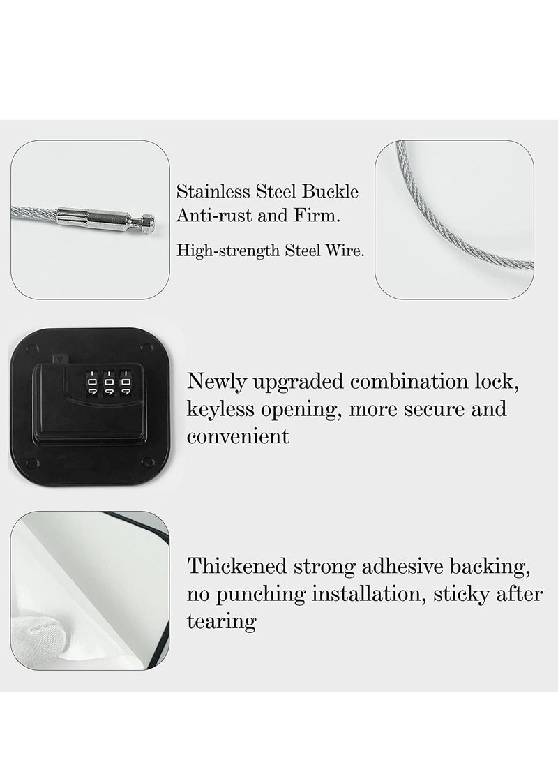MIXDE - 2 Pack Password Lock Refrigerator Fridge Locks for Kids Keyless Child Safety Cabinet Locks for Cabinets Closets Drawers Window Electrical Appliances Super Strong Adhesive No Drilling (Black) - Image 1