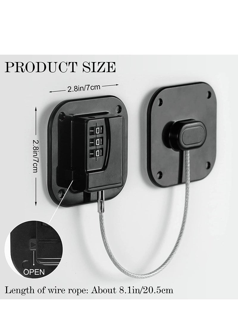 MIXDE - 2 Pack Password Lock Refrigerator Fridge Locks for Kids Keyless Child Safety Cabinet Locks for Cabinets Closets Drawers Window Electrical Appliances Super Strong Adhesive No Drilling (Black) - Image 1