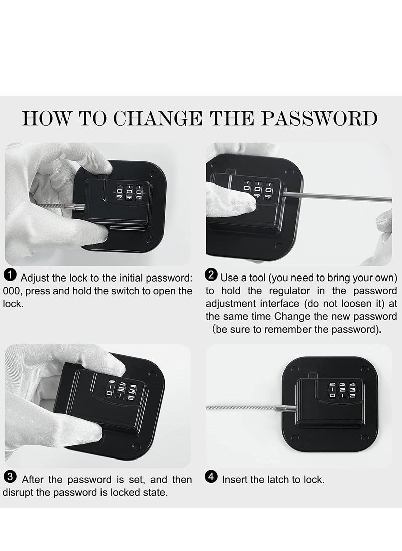 MIXDE - 2 Pack Password Lock Refrigerator Fridge Locks for Kids Keyless Child Safety Cabinet Locks for Cabinets Closets Drawers Window Electrical Appliances Super Strong Adhesive No Drilling (Black) - Image 1