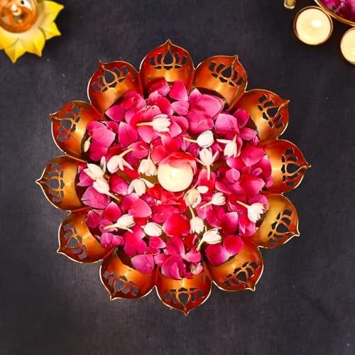 DecorTwist® Decorative Urli Bowl 2.5 Inch Pack of 1 | Metal Lotus Design Handcrafted Bowl for Floating Flowers Tea Light Candle Holder Home Living Room Office Wedding Diwali Decoration Items - Image 3