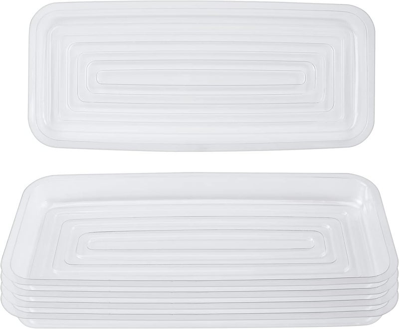 Idyllize Store Rectangular 5 Pieces of 11.5 by 5 Inch Clear Thick Plastic Heavy Duty Sturdy Plant Saucer Drip Trays for pots, Window Sills and Window Shelf (11.5"x5") - Image 1