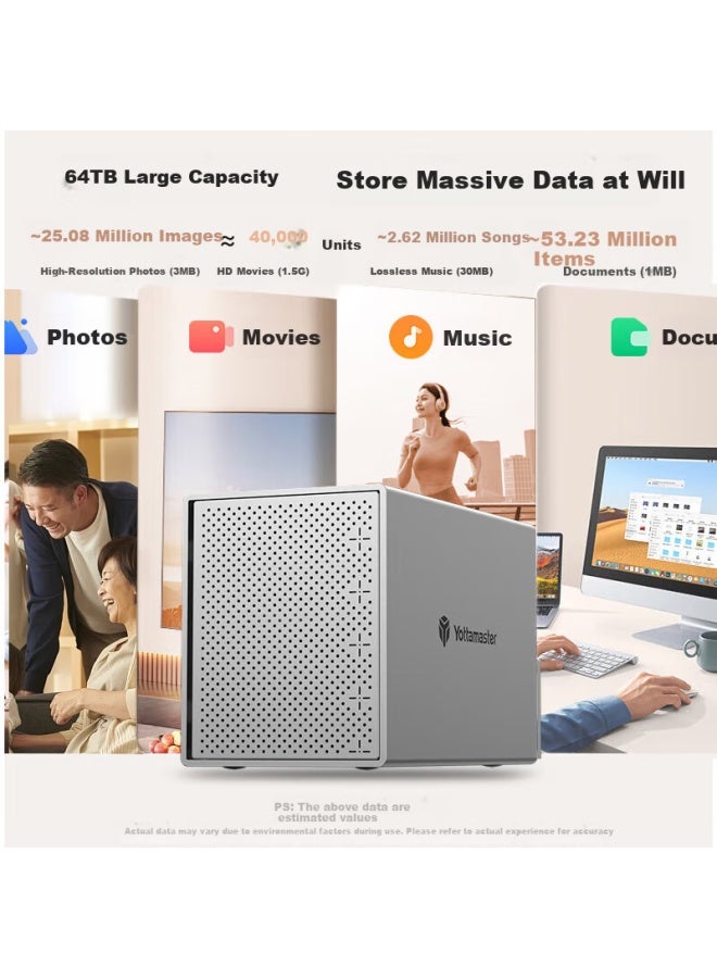 Yottamaster Disk Array Box Hard Drive Box Raid 2.5/3.5 Inch Hard Drive Usb3.0 Sata Interface External Array Box Storage Cabinet Mechanical Ssd Hard Drive For Laptop - Image 2