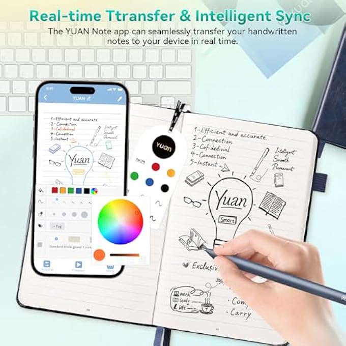 rayihni DIGITAL PEN WRITING SET - SMART PEN FOR NOTE-TAKING WITH NOTEBOOK, REAL TIME SYNC DIGITIZING FOR PAPER NOTES, ART & MEETING, CONVERT TO TEXT, STORING, SHARING VIA APP ON SMARTPHONE/IPAD (ANDROID, IOS) - Image 2