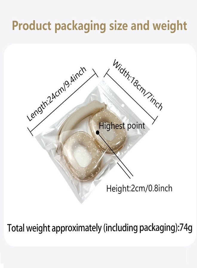 for AirPods Max case Cover(2024/2020),Anti-Scratch Ear Pad Case Cover/Ear Cups Cover/Headband Cover for AirPods Max(USB-C/Lightning). Clear Soft TPU and Silicone,Skin Scratch Proof. - Image 2