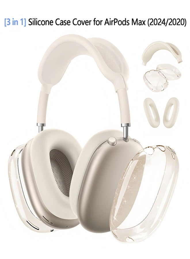 for AirPods Max case Cover(2024/2020),Anti-Scratch Ear Pad Case Cover/Ear Cups Cover/Headband Cover for AirPods Max(USB-C/Lightning). Clear Soft TPU and Silicone,Skin Scratch Proof. - Image 5