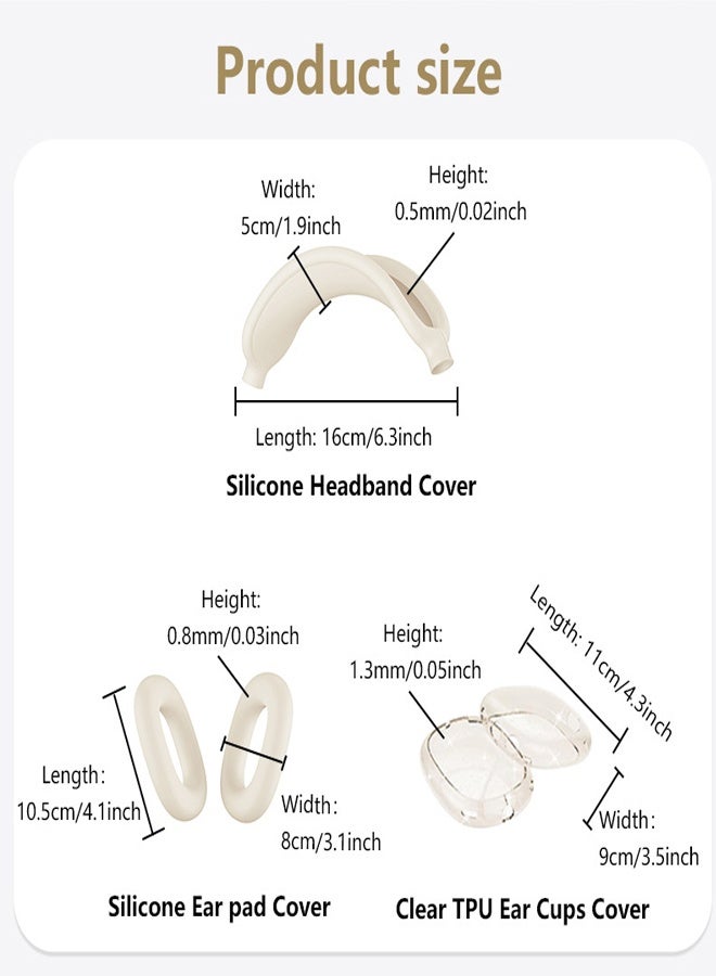 for AirPods Max case Cover(2024/2020),Anti-Scratch Ear Pad Case Cover/Ear Cups Cover/Headband Cover for AirPods Max(USB-C/Lightning). Clear Soft TPU and Silicone,Skin Scratch Proof. - Image 3