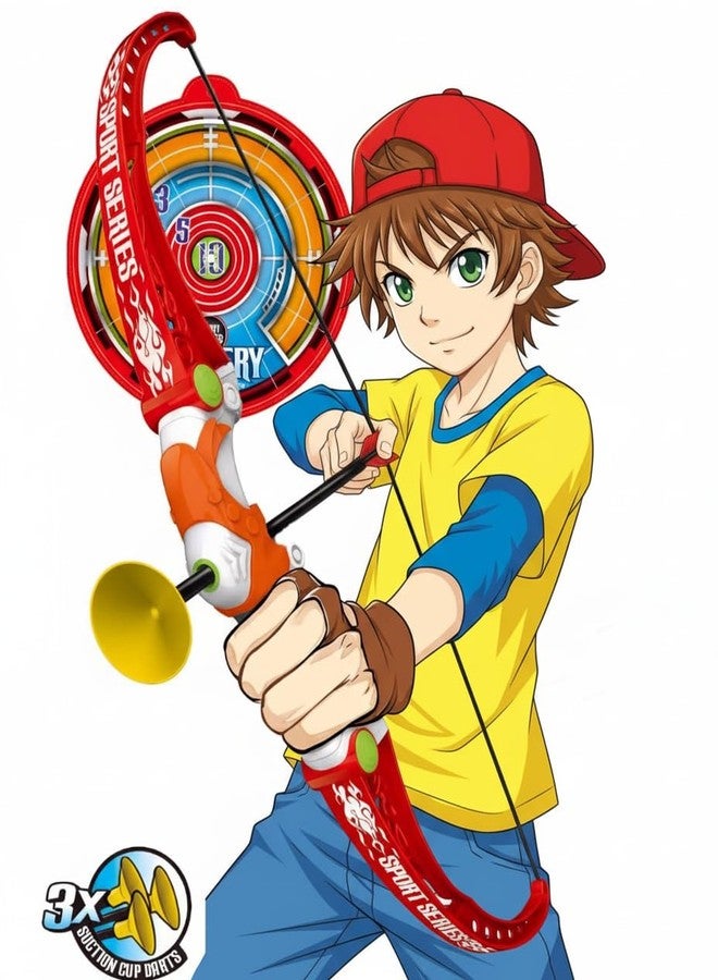 Amitasha Kids Archery Bow and Arrow Toy Set with Target Board for Kids Indoor Outdoor Garden Fun Suction Cups 3 Arrows Target Game for Boys 3-15 Years Birthday Gift - Image 2