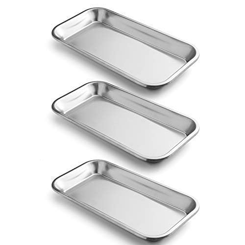 COYMOS 3 Pack Surgical Tray, Stainless Steel Tray for Lab Instrument Supplies, Tattoo Tool (Silver) - Image 2