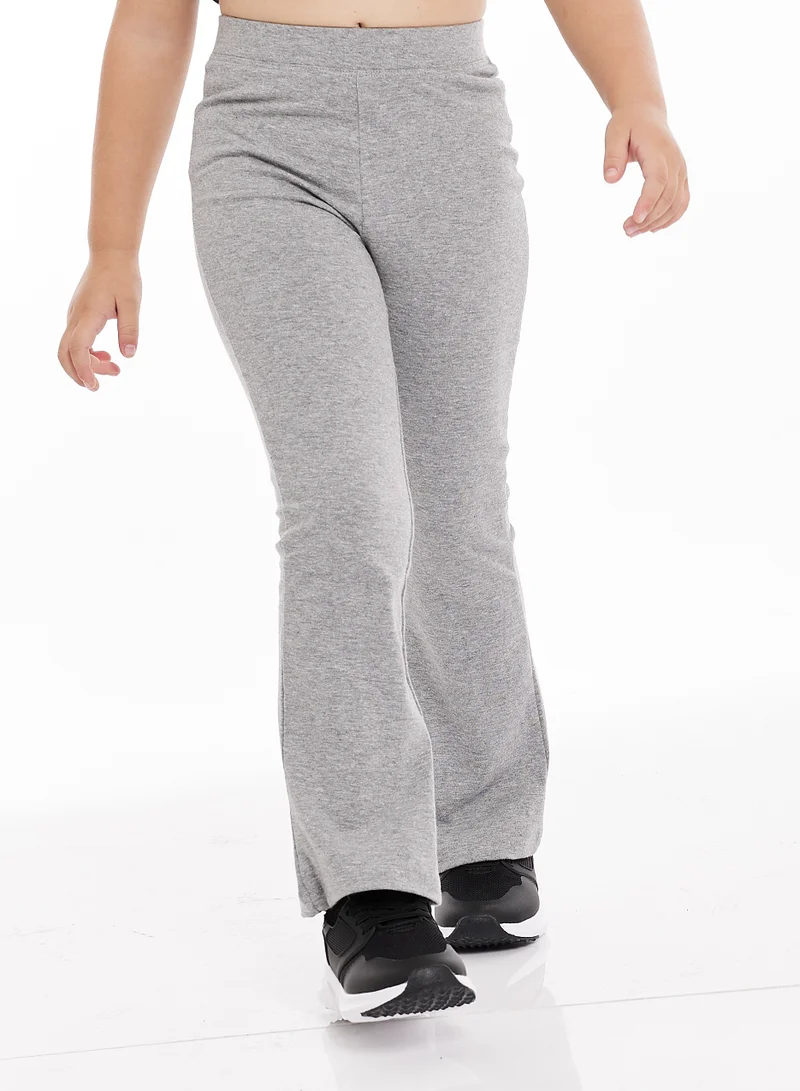 Victor And Jane  Girls’ 2-Piece Outfit Set - (2-8 Years)Tee & Flared Legging - Black & Grey for Women | Best Price UAE