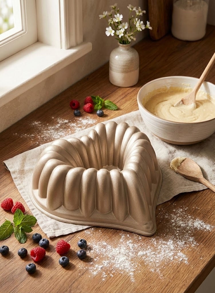 PROCILA Aluminium Granite Non-Stick Hearts Mould Pan Beige 28x27cm - Image 1