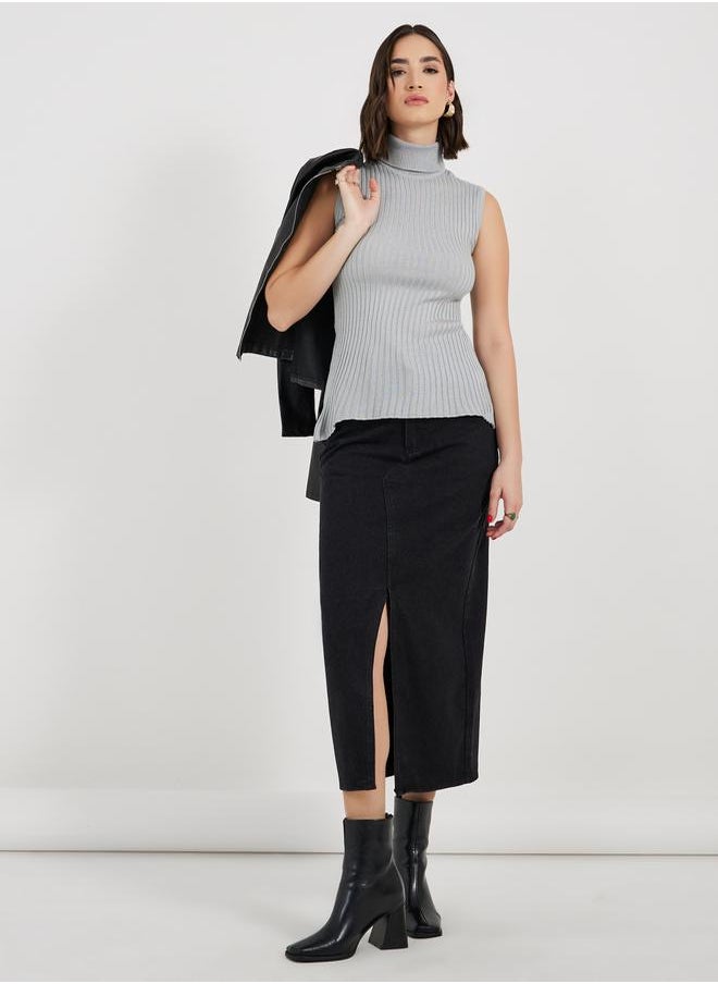 Styli - Fitted Regular Length Turtle Neck Sweater - Image 1