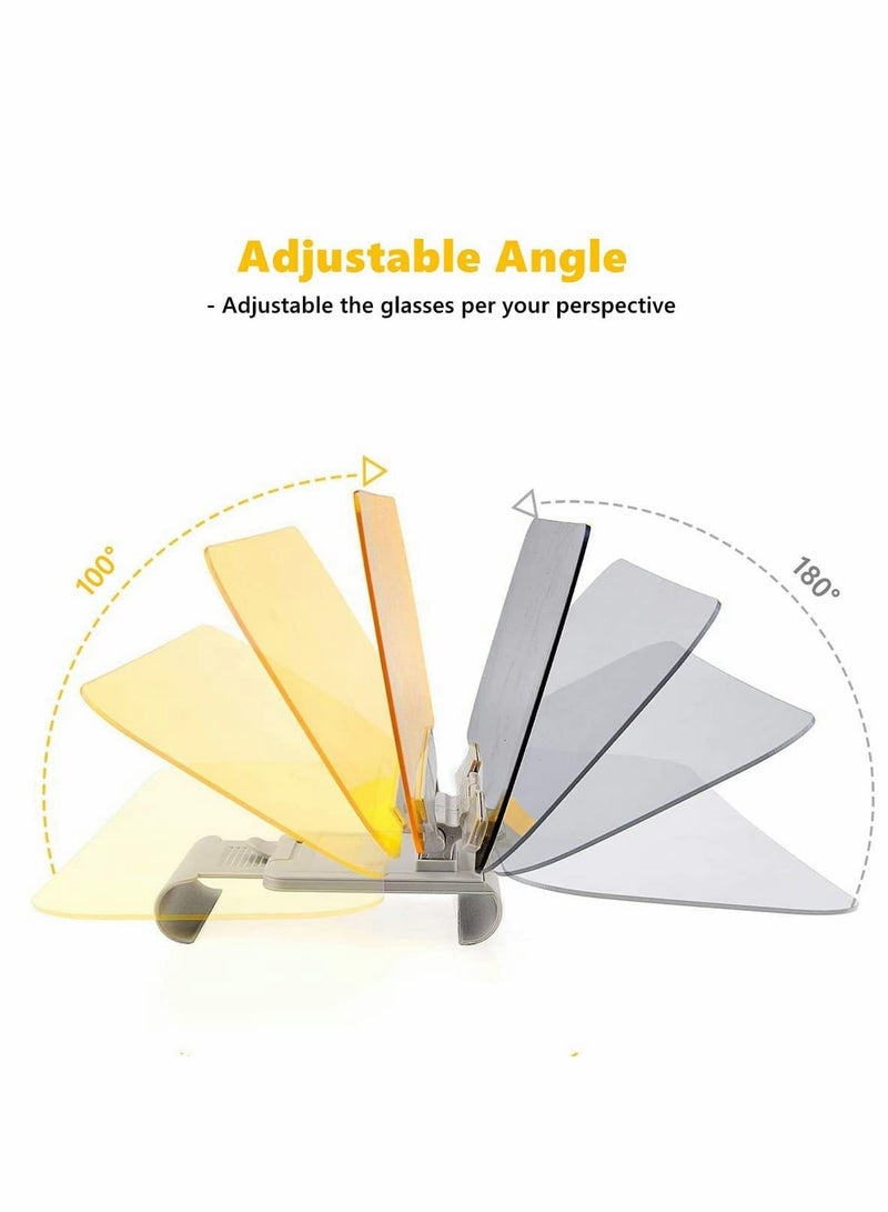 KASTWAVE 2 in 1 Anti-Glare Visor, Day and Night Anti-Glare Visor, Automobile Sun Anti-UV Block Visor, Non Glare Anti-Dazzle Sunshade Mirror Goggles Fit Cars SUVs Trucks Trailers - Image 5