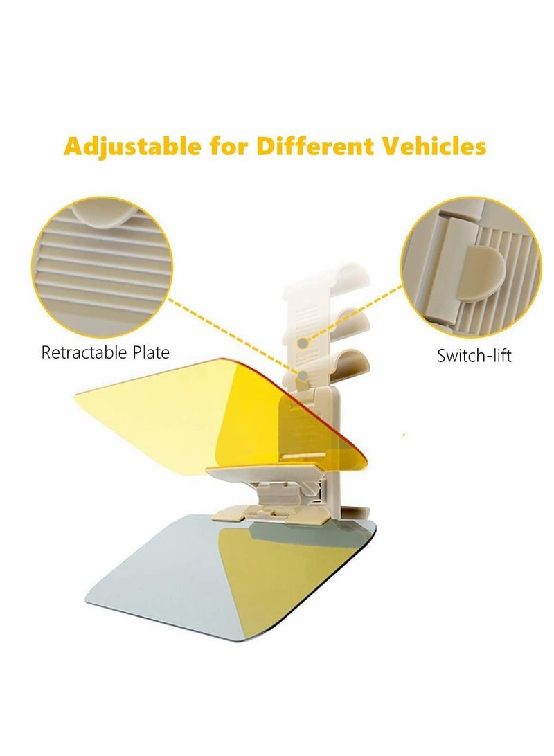 KASTWAVE 2 in 1 Anti-Glare Visor, Day and Night Anti-Glare Visor, Automobile Sun Anti-UV Block Visor, Non Glare Anti-Dazzle Sunshade Mirror Goggles Fit Cars SUVs Trucks Trailers - Image 4
