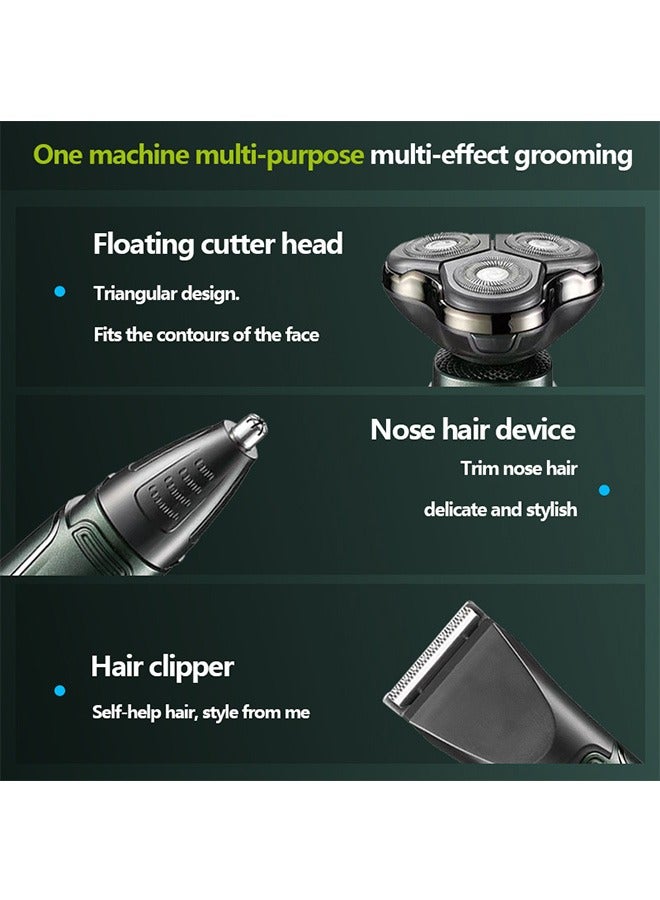 WAIKIL 3-In-1 Men'S Electric Hair Cutting Beard Trimmer Low Noise Detachable Cleaning Head, Usb Charging With Led Display Suitable For Trimming Facial Hair, Sideburns, Nose Hair, Etc - Image 2