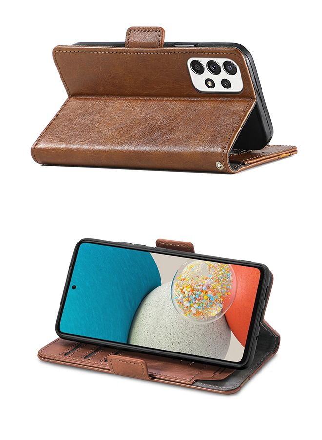 جرويك جراب المحفظة للهاتف جالاكسي A53 5G ، مقاس 6.5 بوصة،  جراب الجلد للهاتف، مقابل للطي، مصنوع من مادة PU مع حاملات بطاقات RFID مسند مانع للصدمات، غلاف داخلي من مادة TPU المقاومة للصدمات - Image 5