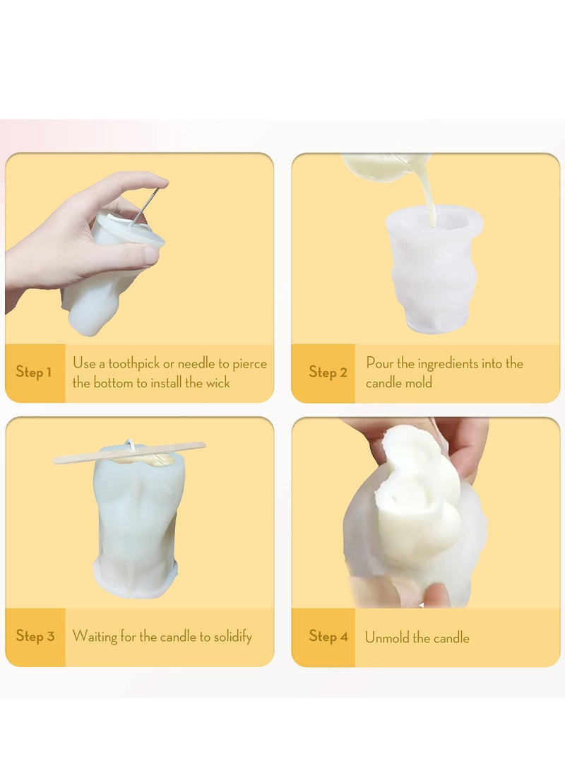 Excefore قوالب الشموع قالب سيليكون لصنع الشموع، قوالب ثلاثية الأبعاد مصنوعة من شمع الصويا، شمع العسل، شموع معطرة - Image 5
