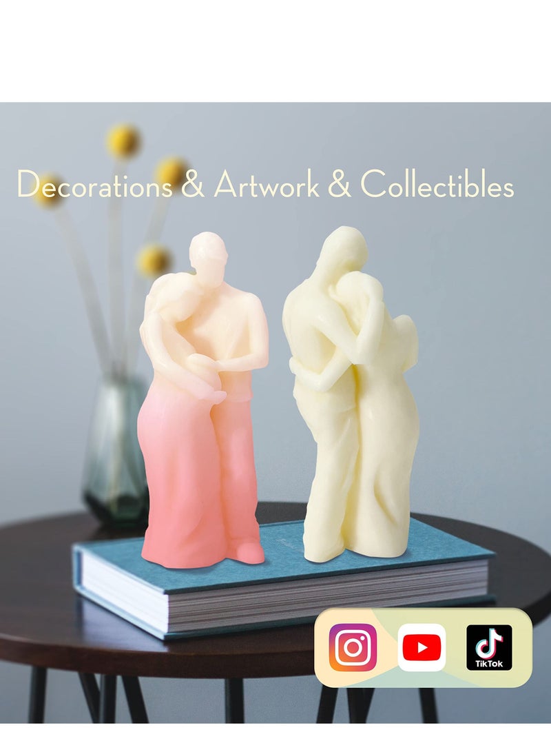 Excefore قوالب الشموع قالب سيليكون لصنع الشموع، قوالب ثلاثية الأبعاد مصنوعة من شمع الصويا، شمع العسل، شموع معطرة - Image 2