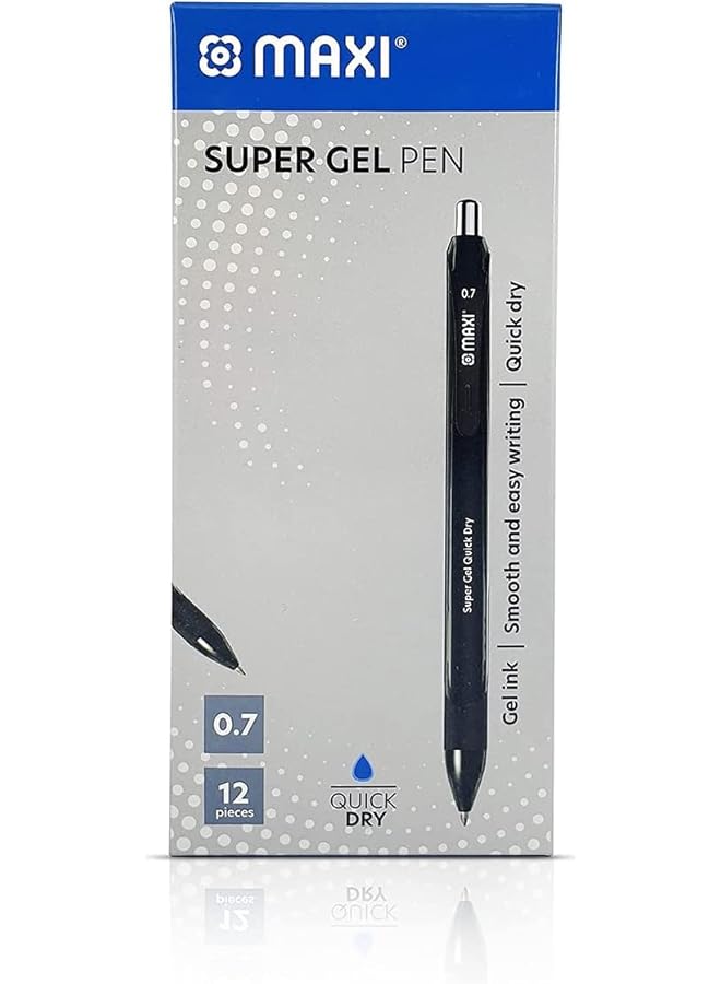 ماكسي قلم جل 0.7 ملم، علبة 12 قطعة، أسود - Image 1