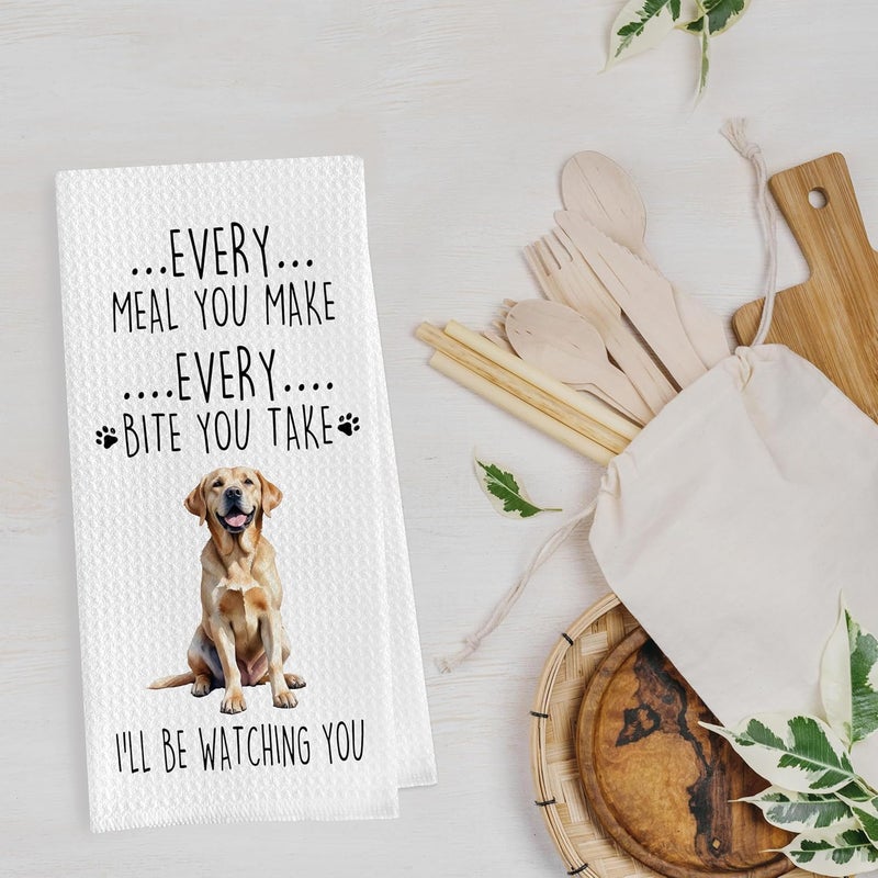 Geqtt Gqtt Labrador Retriever Dish Towels Set - Funny Decorative Waffle Kitchen Towels, Labrador Gifts Hand Tea Towels (1624 Inches, Set of 2) - Image 3
