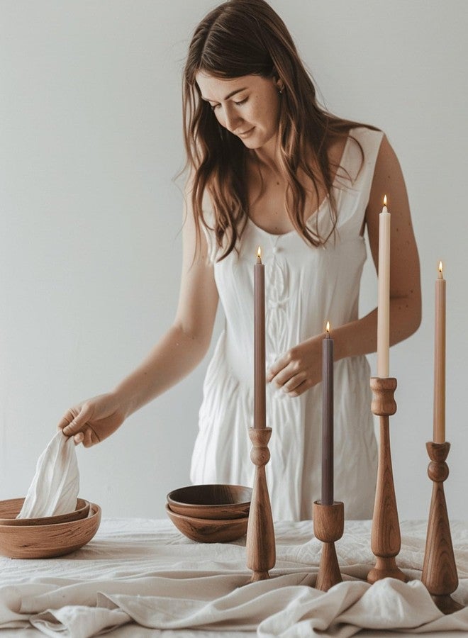 LPUSA Candlesticks Brown Taper Candles 10.5 inch Dripless Tapered Candles Ideal as Dinner Candles Smokeless and Unscented Long Burning,Set of 12 - Image 3