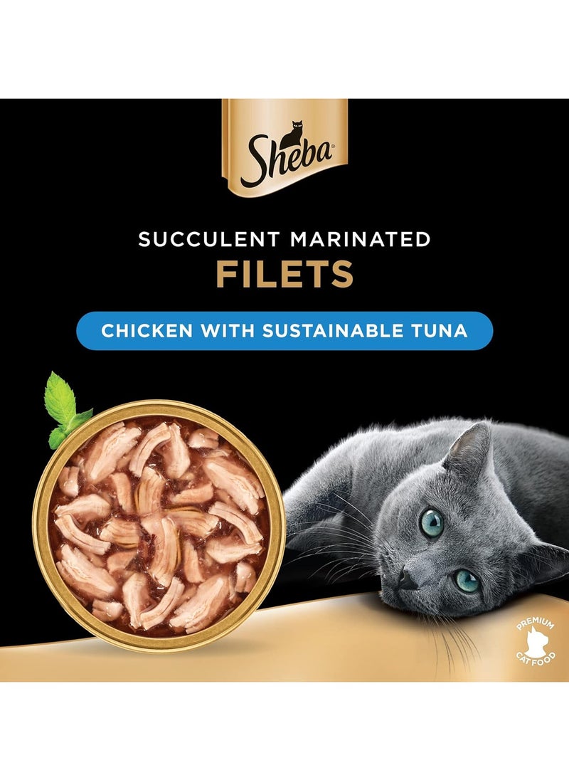 Sheba Filets Chicken With Sustainable Tuna Wet Cat Food 60G  - Image 2