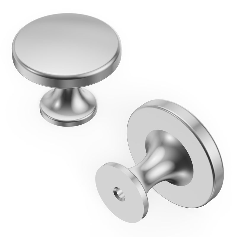 Hickory Hardware 10 Pack Solid Core Kitchen Cabinet Knobs Luxury Cabinet and Dresser Knobs Handle Pulls for Doors Drawers 138 Inch Chrome Forge Collection